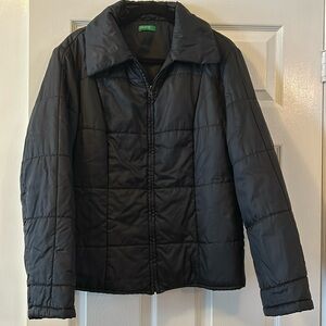 Benetton, Black Fall Jacket, Size Small